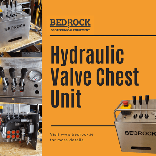 Hydraulic valve chest unit from different angles.